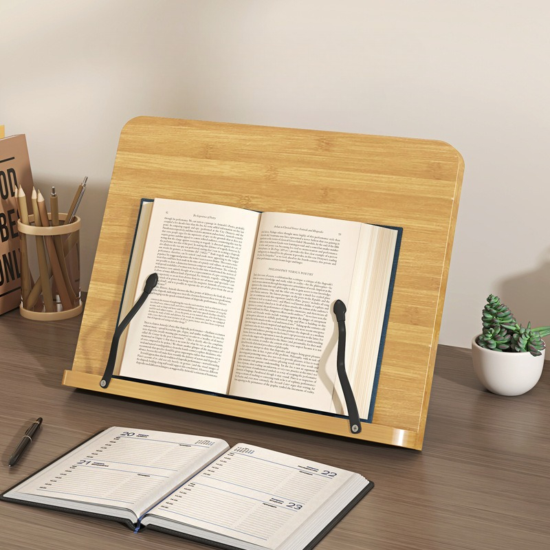 Adjustable Laptop Table - Support de lecture en bois, support