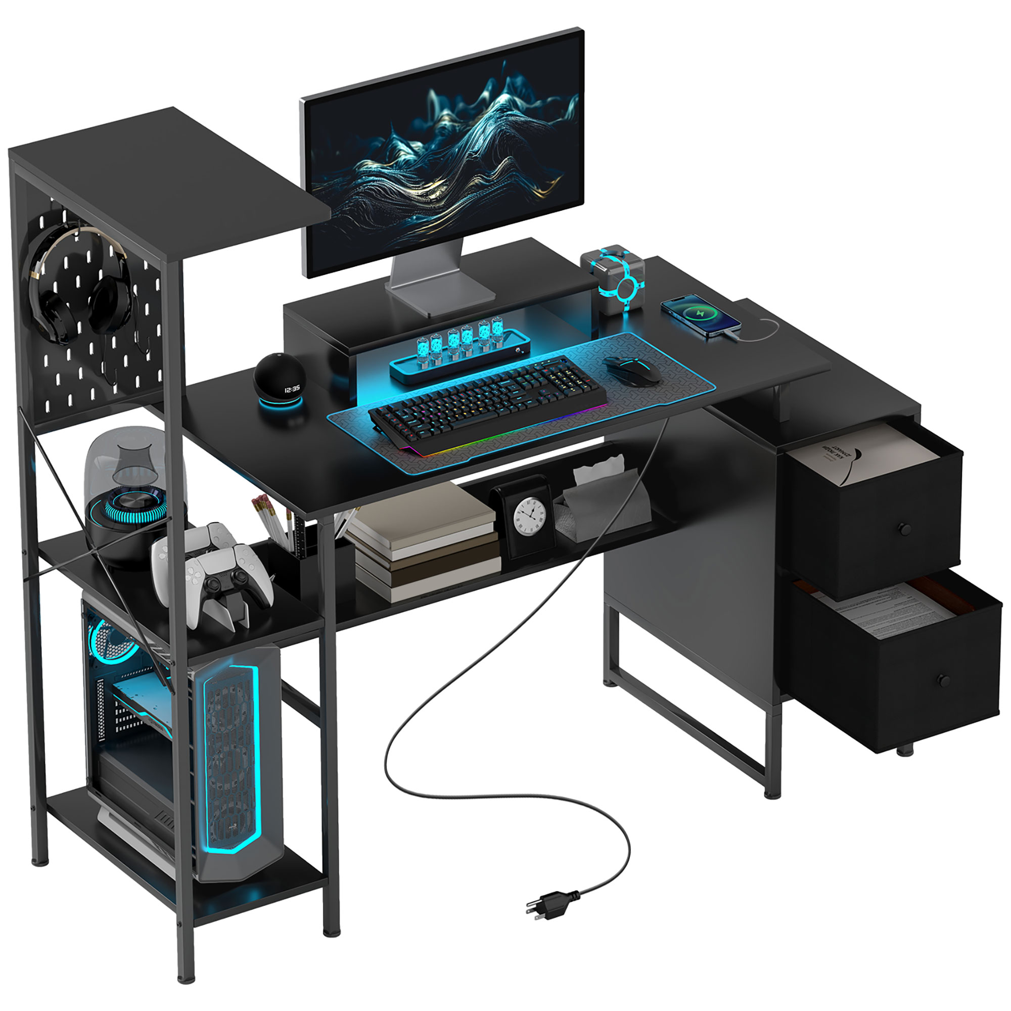 Office Furniture Plan - Bureau de jeu Homcom 56 pouces