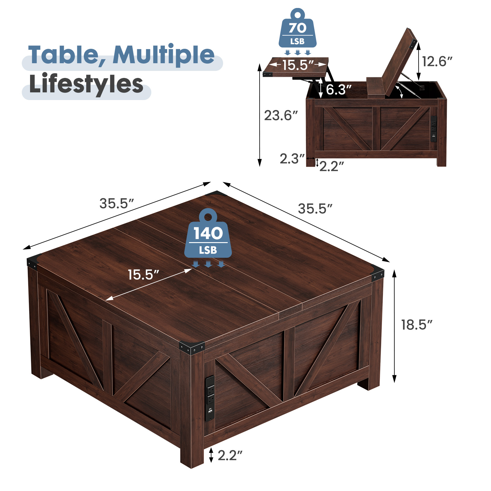 Table basse relevable JHK 35,6 - Office Furniture Plan avis et prix