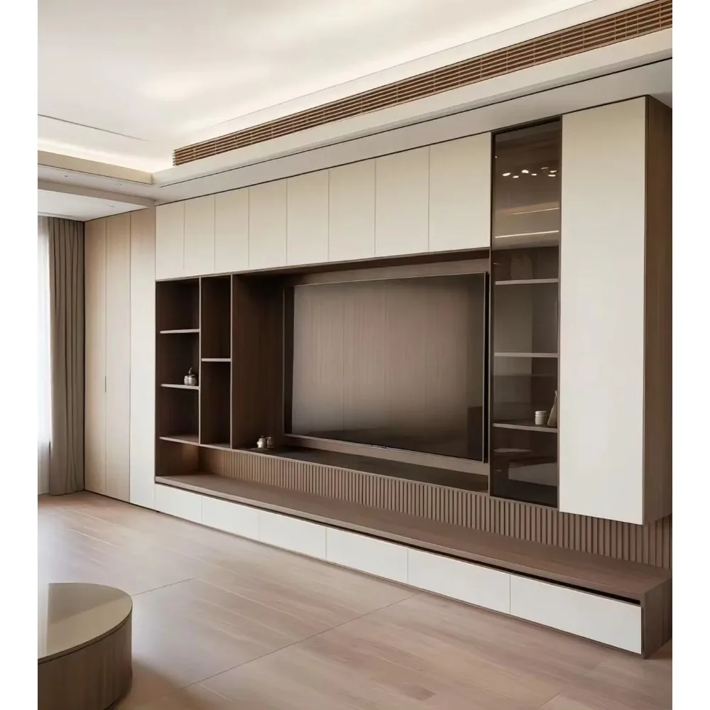 Meuble TV bas en bois moderne  - Office Furniture Custom avis et prix