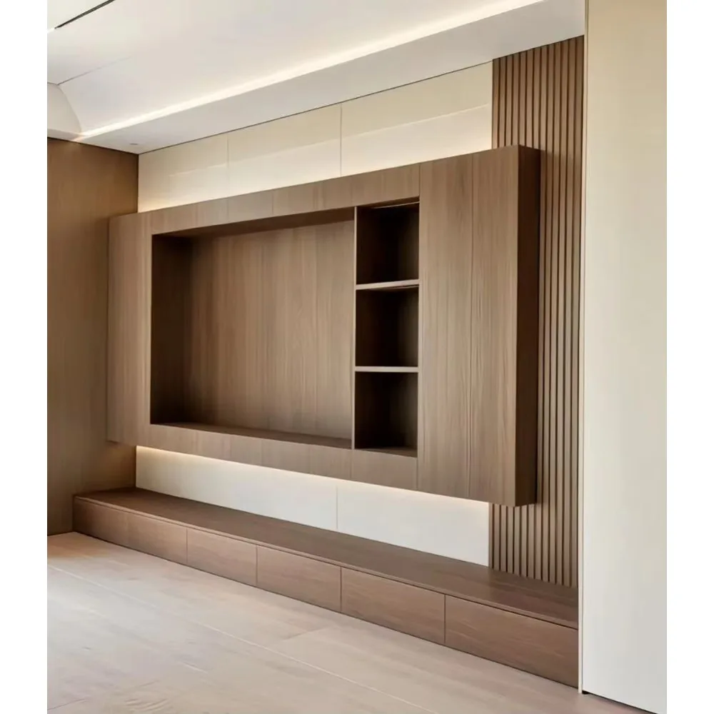 Meuble TV bas en bois moderne  - Office Furniture Custom avis et prix