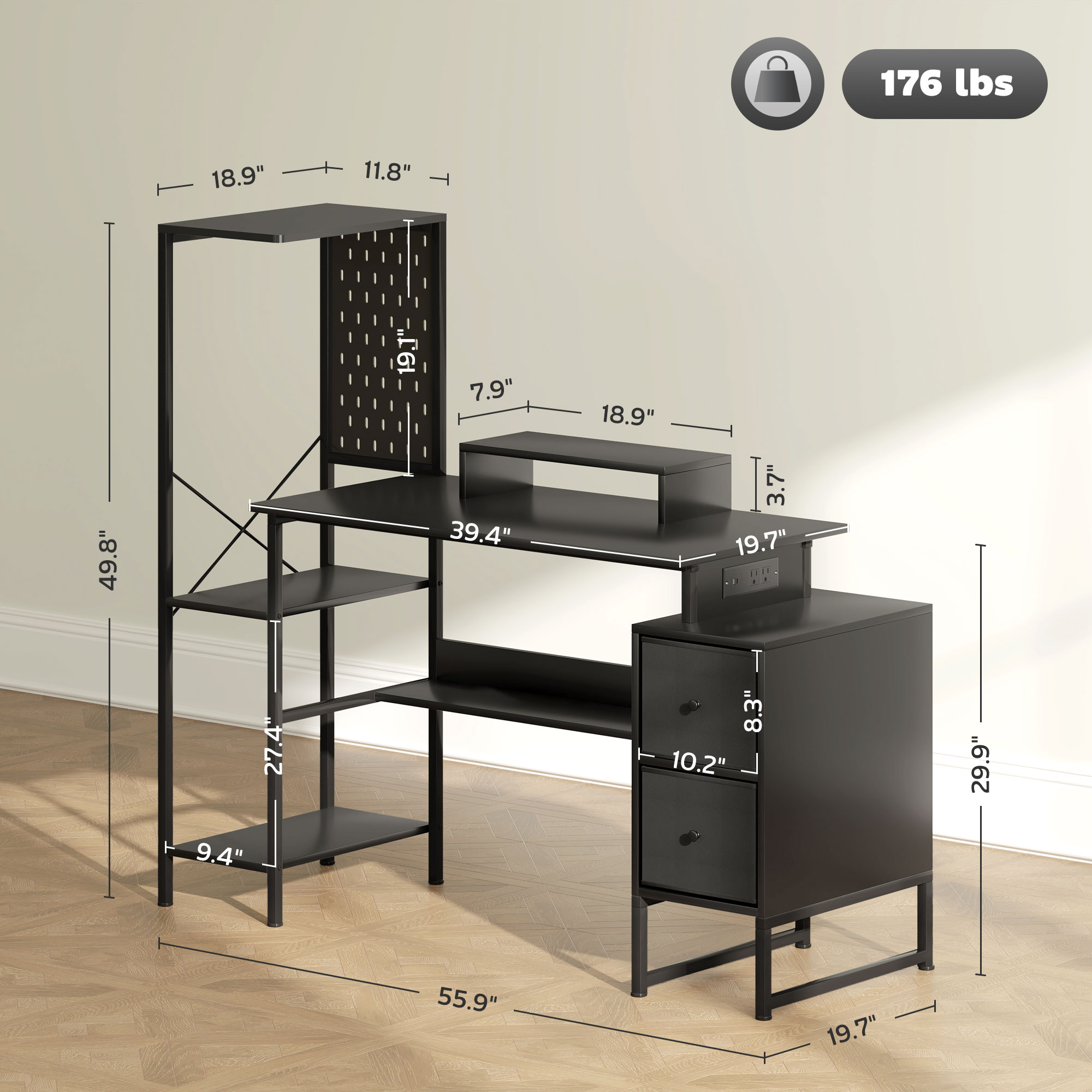 Bureau de jeu Homcom 56 pouces - Office Furniture Plan avis et prix