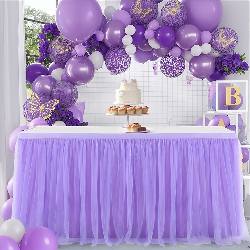 Jupe de table violette pour fê - Conference Table Round avis et prix
