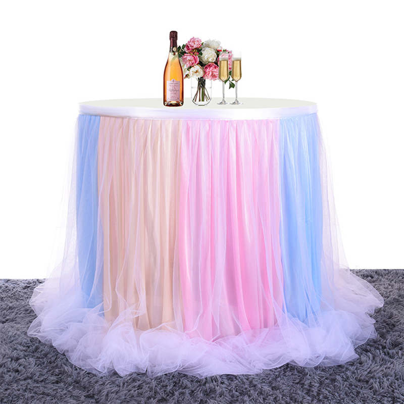 Jupe de table violette pour fê - Conference Table Round avis et prix